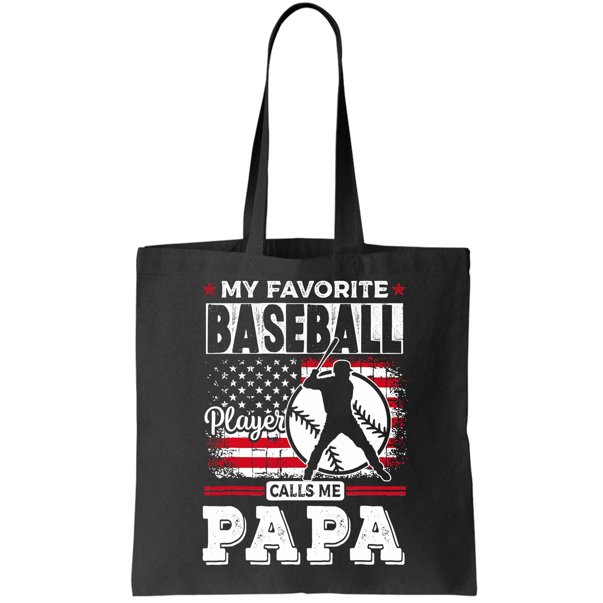 Mens Favorite Baseball Player Calls Me Papa US Flag Father_s Bag