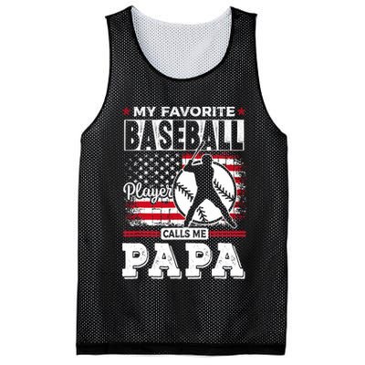 Mens Favorite Baseball Player Calls Me Papa US Flag Father_s Mesh Reversible Basketball Jersey Tank