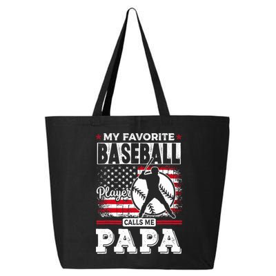 Mens Favorite Baseball Player Calls Me Papa US Flag Father_s 25L Jumbo Tote