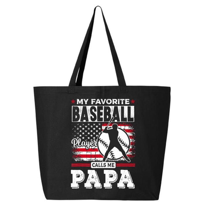 Mens Favorite Baseball Player Calls Me Papa US Flag Father_s 25L Jumbo Tote