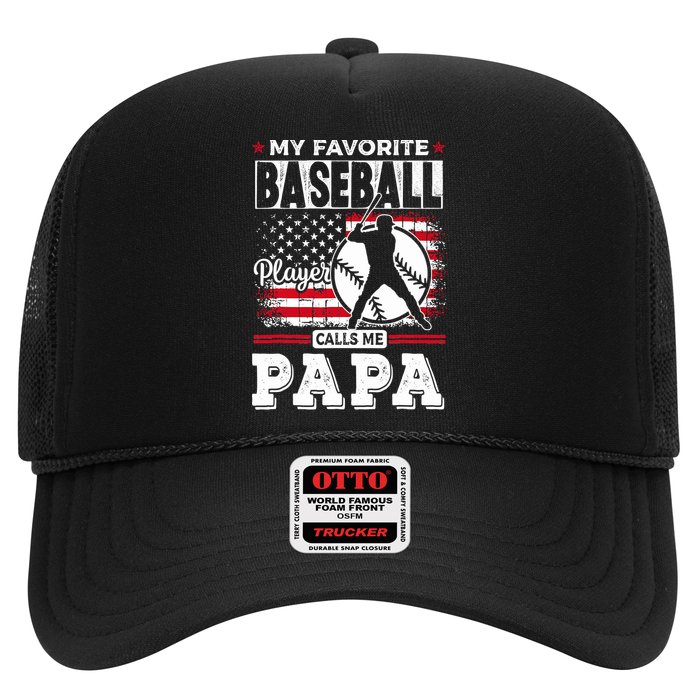 Mens Favorite Baseball Player Calls Me Papa US Flag Father_s Hat