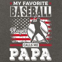Mens Favorite Baseball Player Calls Me Papa US Flag Father_s Cotton Canvas Backpack