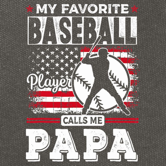 Mens Favorite Baseball Player Calls Me Papa US Flag Father_s Cotton Canvas Backpack