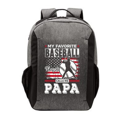 Mens Favorite Baseball Player Calls Me Papa US Flag Father_s Vector Backpack