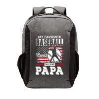 Mens Favorite Baseball Player Calls Me Papa US Flag Father_s Vector Backpack