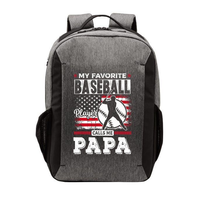 Mens Favorite Baseball Player Calls Me Papa US Flag Father_s Vector Backpack