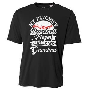 My Favorite Baseball Player Calls Me Grandma Baseball Family Cooling Performance Crew T-Shirt