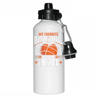 My Favorite Basketball Player Calls Me Mom Basketball Aluminum Water Bottle 