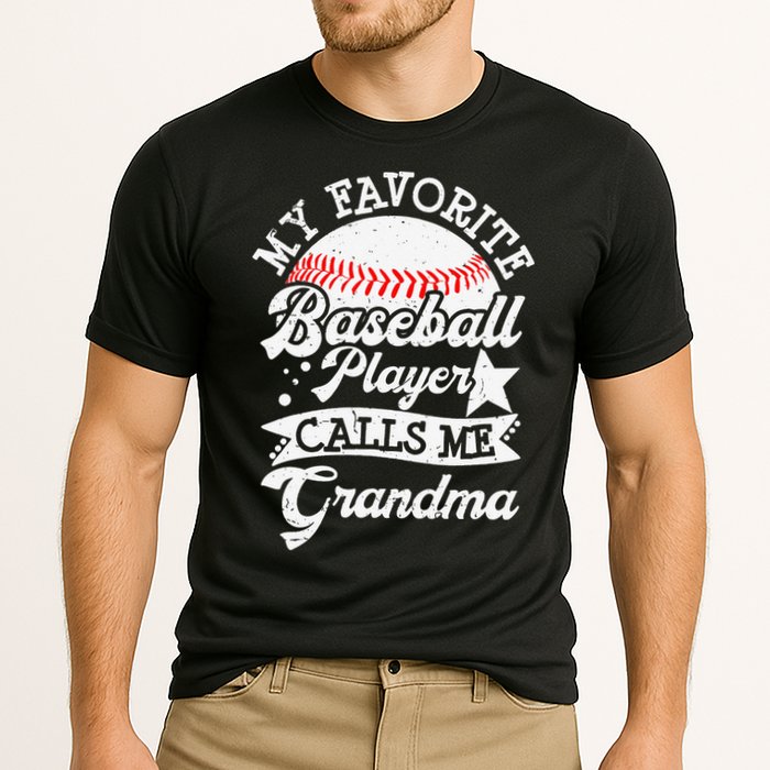 My Favorite Baseball Player Calls Me Grandma Baseball Family Cooling Performance Crew T-Shirt
