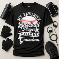 My Favorite Baseball Player Calls Me Grandma Baseball Family Cooling Performance Crew T-Shirt