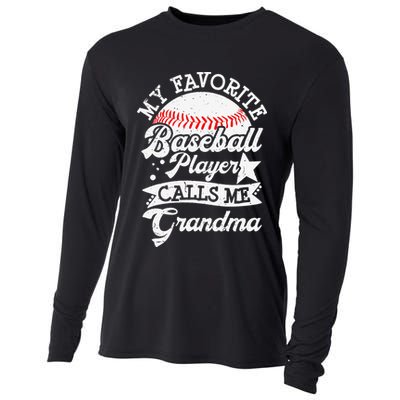 My Favorite Baseball Player Calls Me Grandma Baseball Family Cooling Performance Long Sleeve Crew