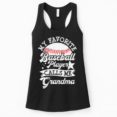 My Favorite Baseball Player Calls Me Grandma Baseball Family Womens Tank Top