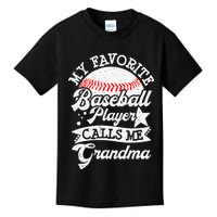 My Favorite Baseball Player Calls Me Grandma Baseball Family Kids T-Shirt