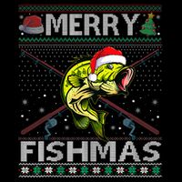 Merry Fishmas Bass Fish Fishing Christmas Ugly Sweater Xmas Cooling Performance Long Sleeve Crew