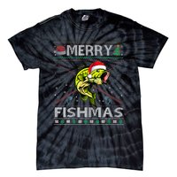 Merry Fishmas Bass Fish Fishing Christmas Ugly Sweater Xmas Tie-Dye T-Shirt