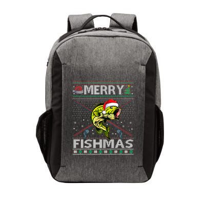 Merry Fishmas Bass Fish Fishing Christmas Ugly Sweater Xmas Vector Backpack