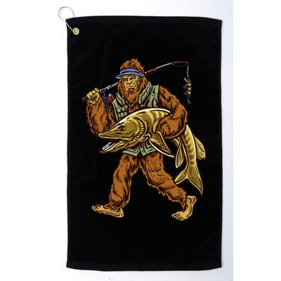 Muskie Fishing Bigfoot Musky Hunting Fisher Golf Towel
