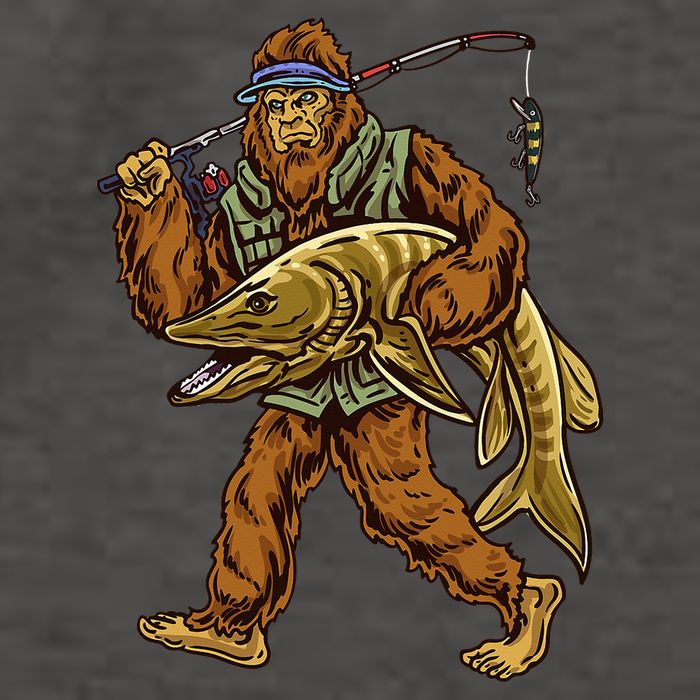 Muskie Fishing Bigfoot Musky Hunting Fisher Vector Backpack