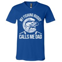 My Fishing Buddy Calls Me Dad Funny Father's Day Gift V-Neck T-Shirt