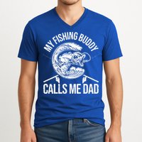 My Fishing Buddy Calls Me Dad Funny Father's Day Gift V-Neck T-Shirt