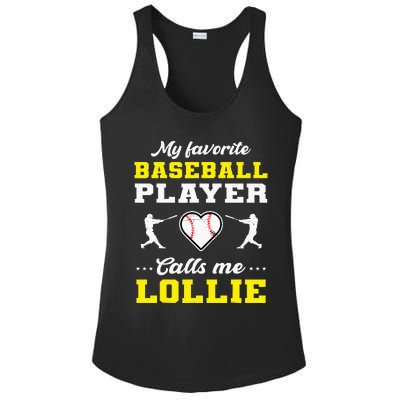 My Favorite Baseball Player Calls Me Lollie Mother's Day Ladies PosiCharge Competitor Racerback Tank