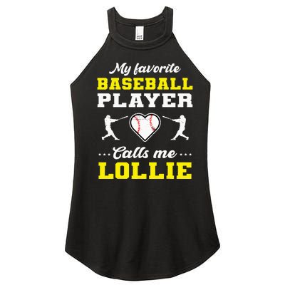 My Favorite Baseball Player Calls Me Lollie Mother's Day Women’s Perfect Tri Rocker Tank