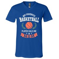 My Favorite Basketball Player Calls Me Mom Funny Gift V-Neck T-Shirt