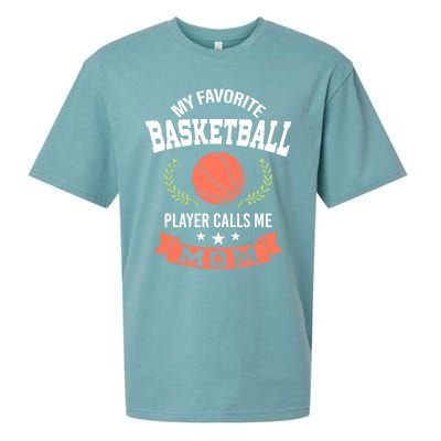 My Favorite Basketball Player Calls Me Mom Funny Gift Sueded Cloud Jersey T-Shirt