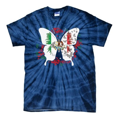 Mexican Flag Butterfly Mexicans Tie-Dye T-Shirt