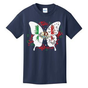 Mexican Flag Butterfly Mexicans Kids T-Shirt