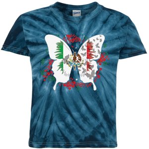 Mexican Flag Butterfly Mexicans Kids Tie-Dye T-Shirt