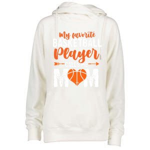 My Favorite Basketball Player Calls Me Mom Mom Funny Gift Womens Funnel Neck Pullover Hood