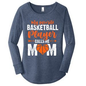 My Favorite Basketball Player Calls Me Mom Mom Funny Gift Women's Perfect Tri Tunic Long Sleeve Shirt