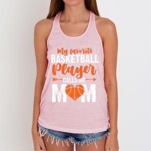 My Favorite Basketball Player Calls Me Mom Mom Funny Gift Women's Knotted Racerback Tank