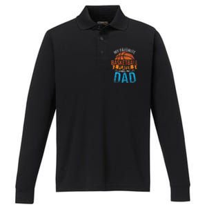 My Favorite Basketball Player Calls Me Dad Basketball Performance Long Sleeve Polo