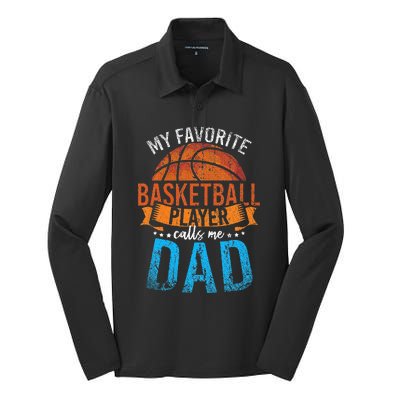 My Favorite Basketball Player Calls Me Dad Basketball Silk Touch Performance Long Sleeve Polo