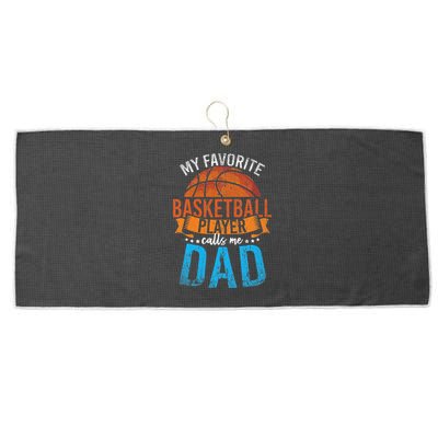 My Favorite Basketball Player Calls Me Dad Basketball Large Microfiber Waffle Golf Towel