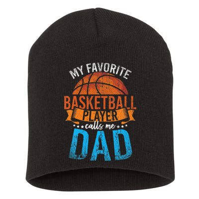 My Favorite Basketball Player Calls Me Dad Basketball Short Acrylic Beanie