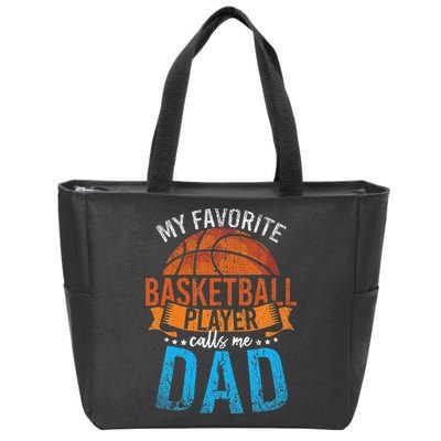 My Favorite Basketball Player Calls Me Dad Basketball Zip Tote Bag