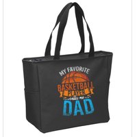 My Favorite Basketball Player Calls Me Dad Basketball Zip Tote Bag