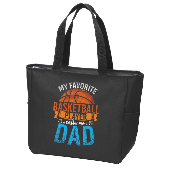 My Favorite Basketball Player Calls Me Dad Basketball Zip Tote Bag