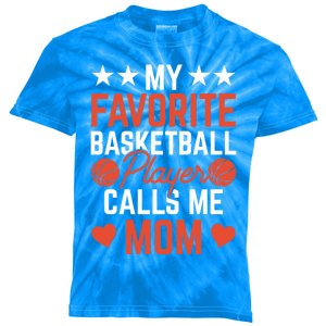 My Favorite Basketball Player Calls Me Mom Match Team Coach Meaningful Gift Kids Tie-Dye T-Shirt