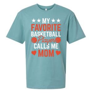 My Favorite Basketball Player Calls Me Mom Match Team Coach Meaningful Gift Sueded Cloud Jersey T-Shirt