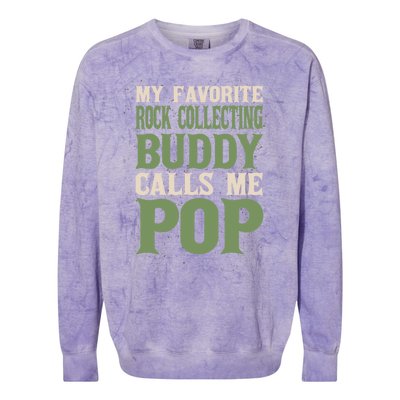 My Favorite Buddy Rock Collecting Dad Rock Collector Daddy Gift Colorblast Crewneck Sweatshirt