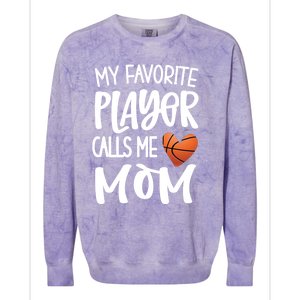 My Favorite Basketball Player Calls Me Mom Basketball Mom Cute Gift Colorblast Crewneck Sweatshirt