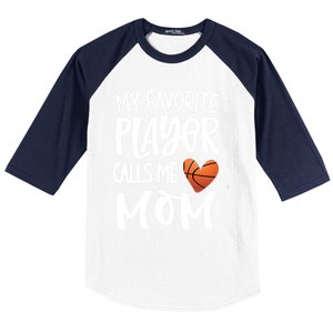 My Favorite Basketball Player Calls Me Mom Basketball Mom Cute Gift Baseball Sleeve Shirt