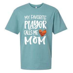 My Favorite Basketball Player Calls Me Mom Basketball Mom Cute Gift Sueded Cloud Jersey T-Shirt