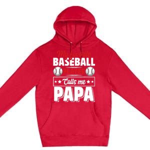 My Favorite Baseball Player Calls Me Papa Premium Pullover Hoodie