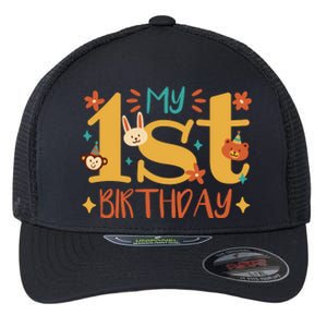 My First Birthday Animal Flexfit Unipanel Trucker Cap