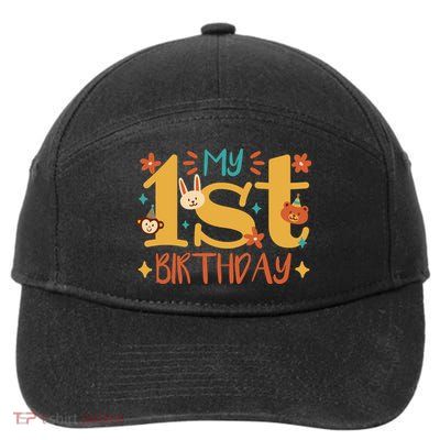 My First Birthday Animal 7-Panel Snapback Hat